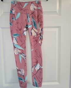 Calia By carrie Underwood Womens Pink Flower Pockets Leggings Active workout